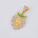 Dije León 3.25 g / 3.3 cm Dos Oros Amarillo Blanco 18K