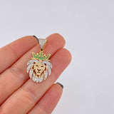 Dije León 3.25 g / 3.3 cm Dos Oros Amarillo Blanco 18K