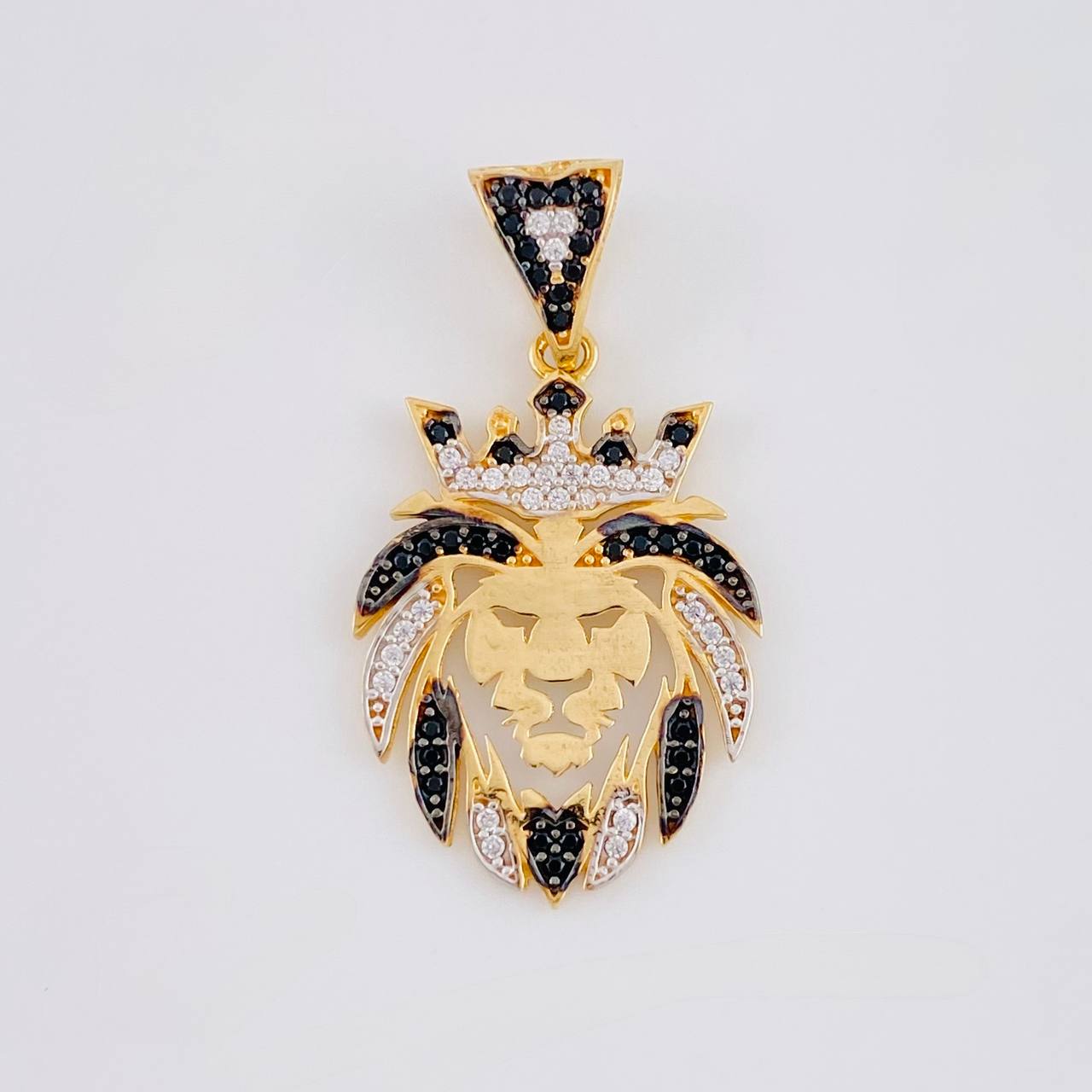 Dije León 3.1 g / 3.3 cm Dos Oros Amarillo Blanco 18K