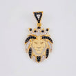 Dije León 3.1 g / 3.3 cm Dos Oros Amarillo Blanco 18K
