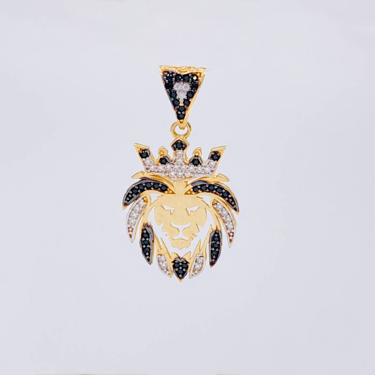 Dije León 3.1 g / 3.3 cm Dos Oros Amarillo Blanco 18K
