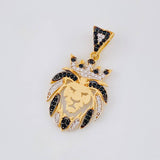 Dije León 3.1 g / 3.3 cm Dos Oros Amarillo Blanco 18K