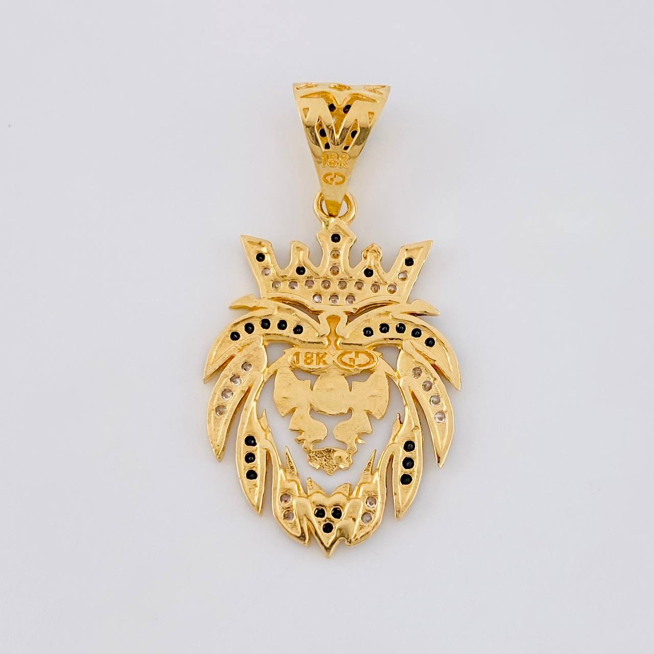 Dije León 3.1 g / 3.3 cm Dos Oros Amarillo Blanco 18K