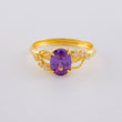 Anillo Solitario Violeta Real 1.85 g / T8 3/4 Oro Amarillo 18K