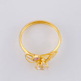 Anillo Solitario Flor De Cristal 1.7 g / T9 Oro Amarillo 18K