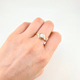 Anillo Solitario Flor De Cristal 1.75 g / T9 1/4 Oro Amarillo 18K
