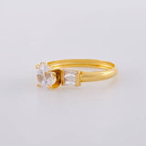 Anillo Solitario Doble Cubo 1.7 g / T9 Oro Amarillo 18K