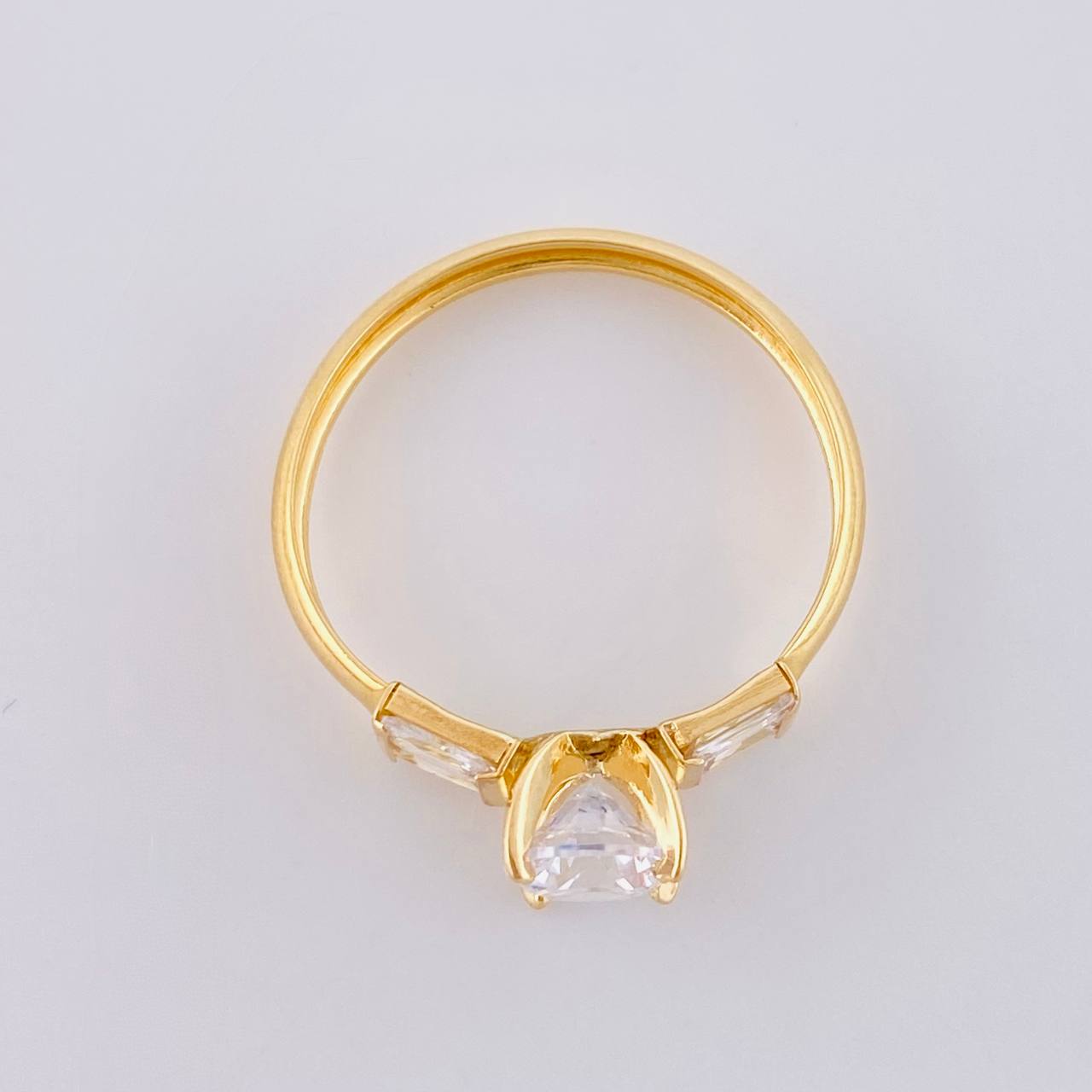 Anillo Solitario Doble Cubo 1.55 g / T8 3/4 Oro Amarillo 18K