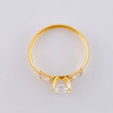 Anillo Solitario Doble Cubo 1.6 g / T7 3/4 Oro Amarillo 18K