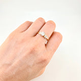 Anillo Solitario Doble Cubo 1.5 g / T8 3/4 Oro Amarillo 18K
