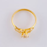 Anillo Solitario Flor De Cristal 1.7 g / T8 1/2 Oro Amarillo 18K