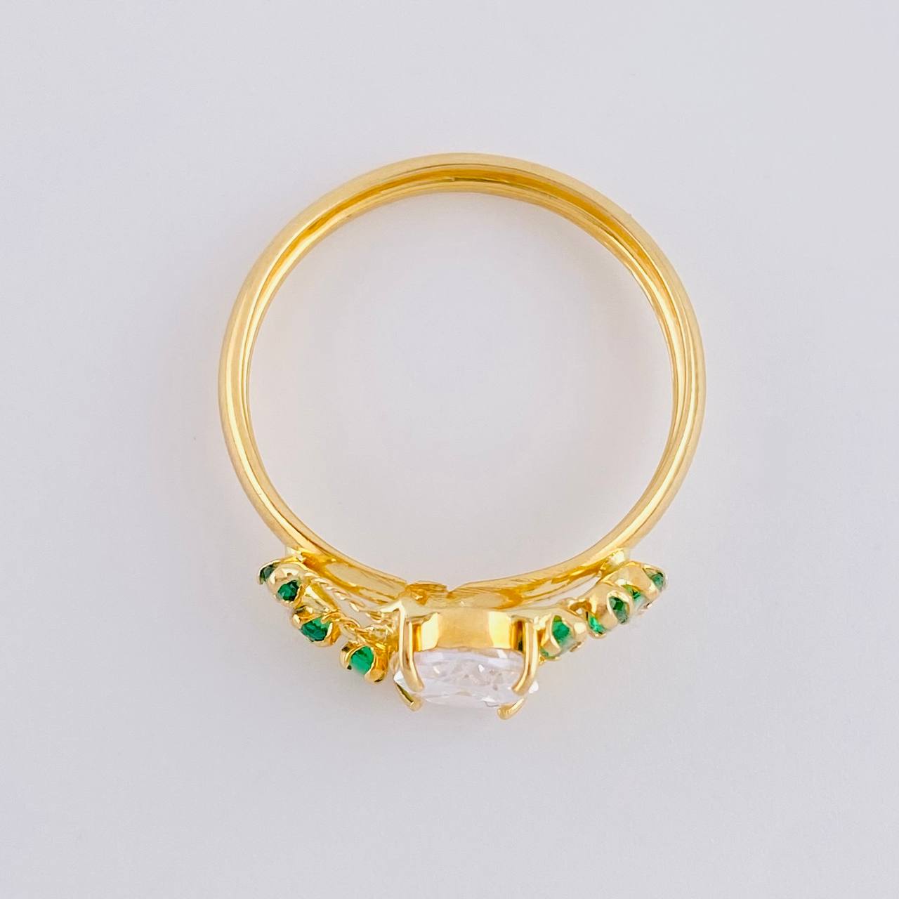 Anillo Solitario Cristal 1.85 g / T8 1/2 Oro Amarillo 18K