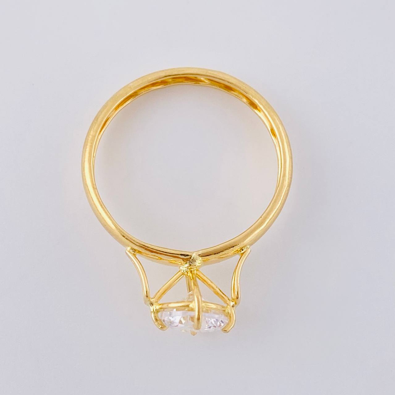 Anillo Solitario Canasta 1.2 g / T6 Oro Amarillo 18K