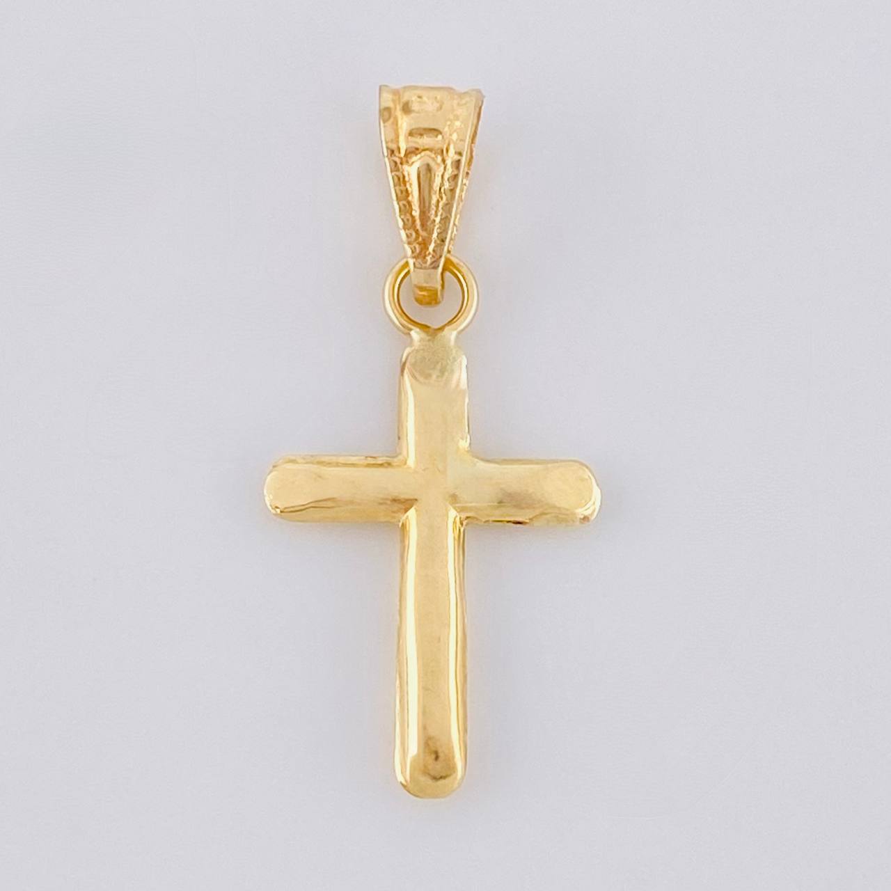 Dije Cruz Puntas Planas 0.5 g / 2.2 cm Oro Amarillo 18K