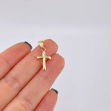 Dije Cruz Puntas Planas 0.5 g / 2.2 cm Oro Amarillo 18K