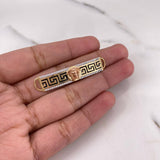 Herraje Placa Medusa Tribal 4.5gr / 4.4mm Circones Blancos Dos Oros Amarillo Rosa Oro Amarillo 18K ©