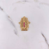 Herraje Virgen Guadalupe 4.2gr / 2.7cm / Circones Fucsias Verdes Blancos Oro Amarillo 18K $