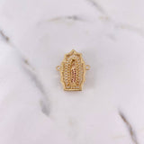 Herraje Virgen Guadalupe 4.2gr / 2.7cm / Circones Fucsias Verdes Blancos Oro Amarillo 18K $