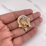 Herraje Herradura Caballo 8.65gr / 2.7cm / Circones Blancos Tres Oros 18K $