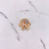 Herraje Herradura Caballo 8.65gr / 2.7cm / Circones Blancos Tres Oros 18K $