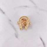 Herraje Herradura Caballo 8.65gr / 2.7cm / Circones Blancos Tres Oros 18K $