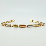 Pulso Rustico Triada 10.65gr / 21cm / 4mm Tres Oros +4 18K ©