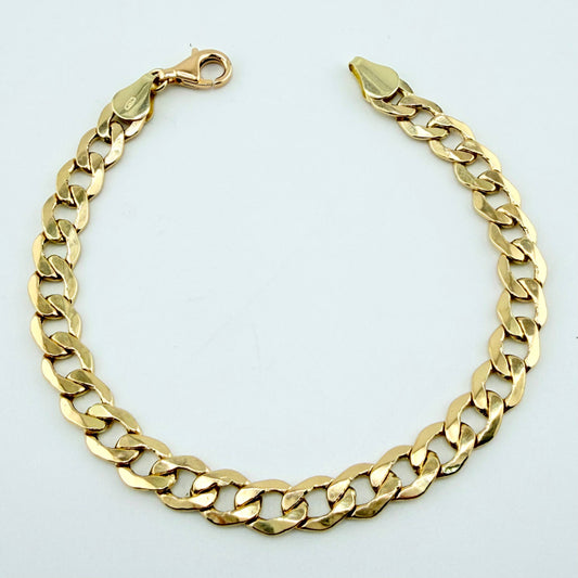 Pulso Cubano 10.65gr / 21.5cm / 7.7mm Oro Amarillo +4 18K ©