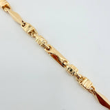 Pulso Rustico Español 6.4gr / 21cm / 3.7mm Oro Amarillo 18K ©