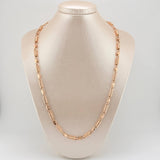 Cadena Rustica Tornillo Cilindros Rayado 15.85gr / 60cm / 4.7mm Oro Rosa 18K ©