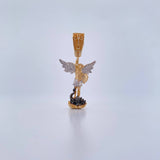 Dije San Miguel Arcangel 4.8gr / 3.8cm / Circones Blancos Tres Oros 18K &