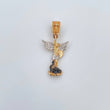 Dije San Miguel Arcangel 4.8gr / 3.8cm / Circones Blancos Tres Oros 18K &