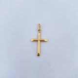 Dije Cruz 0.95gr / 3.4cm / Lisa Oro Amarillo 18K &