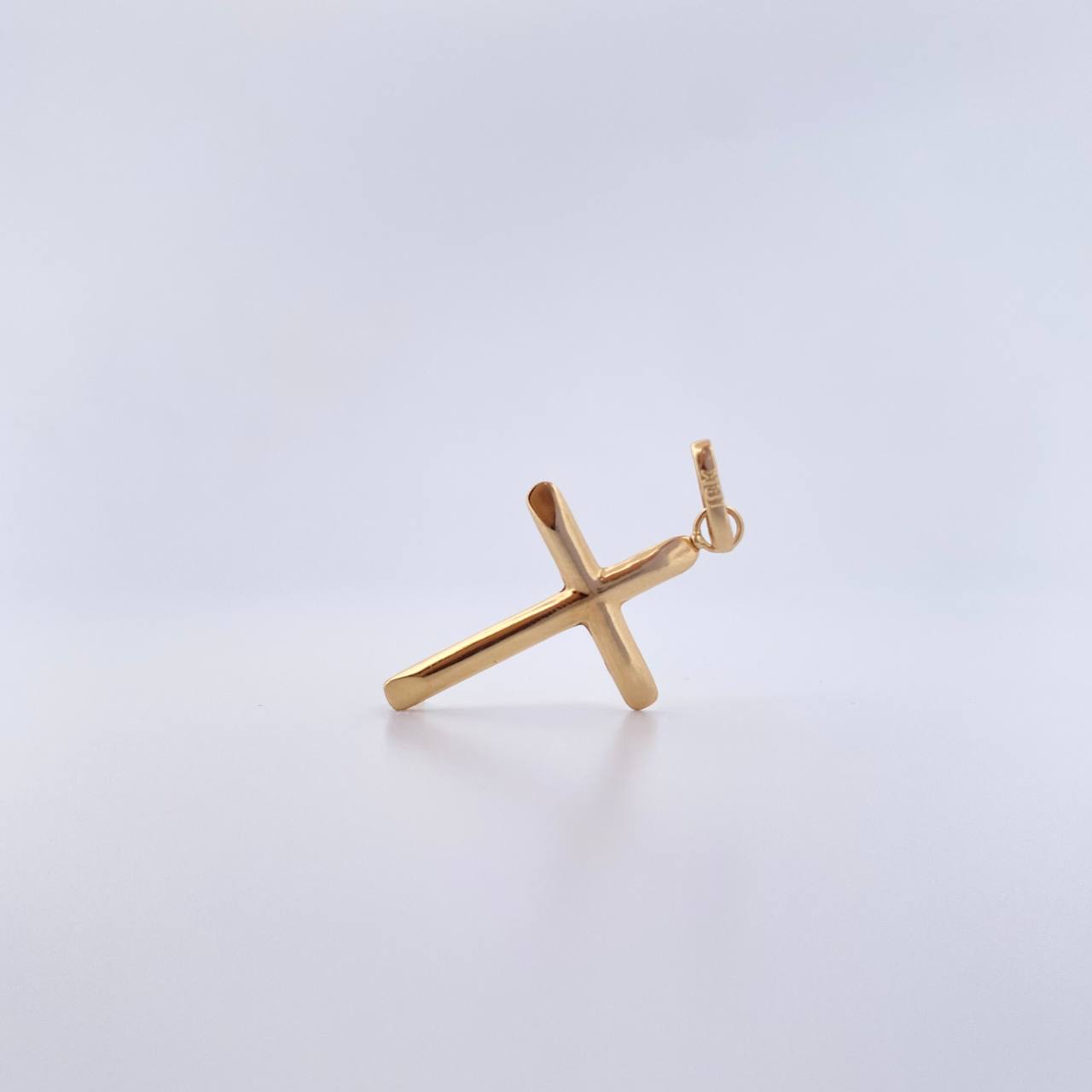 Dije Cruz 0.95gr / 3.4cm / Lisa Oro Amarillo 18K &