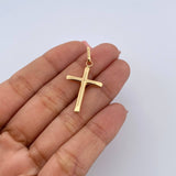 Dije Cruz 0.95gr / 3.4cm / Lisa Oro Amarillo 18K &