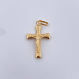 Dije Cruz Cristo 1.25gr / 3.5cm / Troquelado Oro Amarillo 18K &