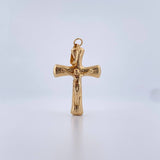 Dije Cruz Cristo 1.25gr / 3.5cm / Troquelado Oro Amarillo 18K &