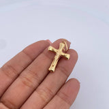 Dije Cruz Cristo 1.25gr / 3.5cm / Troquelado Oro Amarillo 18K &