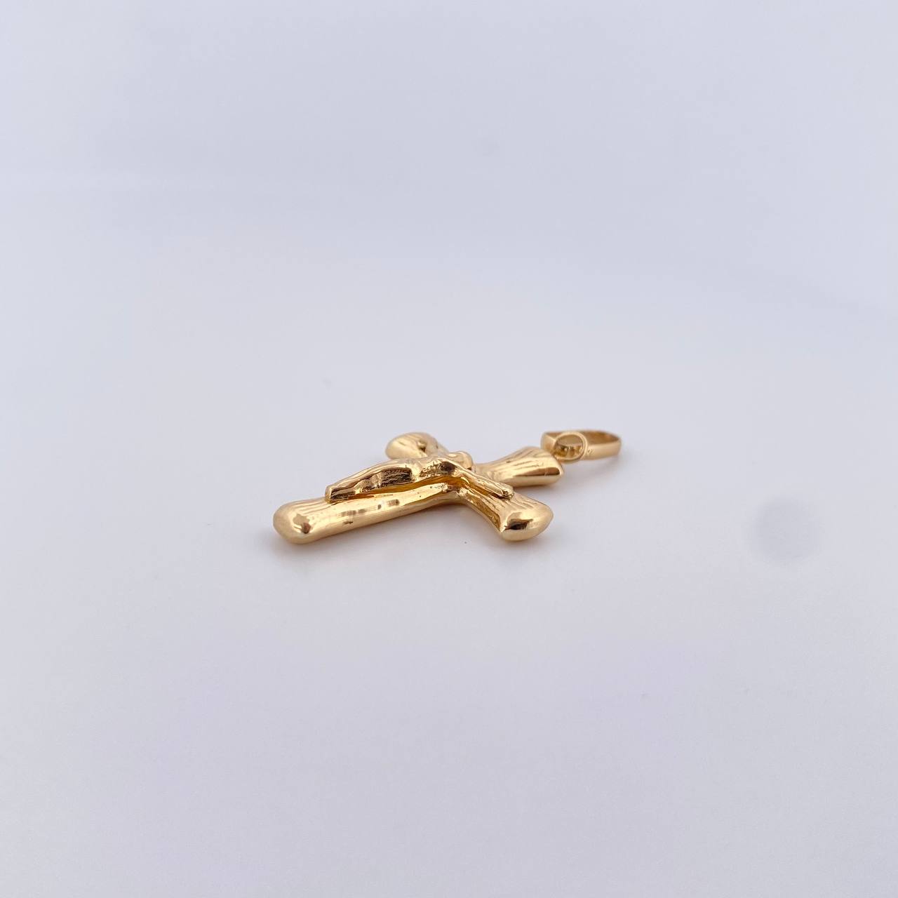 Dije Cruz Cristo 1.25gr / 3.5cm / Troquelado Oro Amarillo 18K &