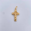 Dije Cruz Cristo San Benito 1.9gr / 3.7cm / Oro Amarillo 18K &