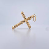 Dije Cruz Cristo 3.7gr / 5cm / Liso Troquelado Oro Amarillo 18K &