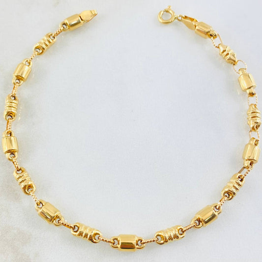 Pulso Rustico Cilindros 5gr / 22cm / Oro Amarillo 18K ©