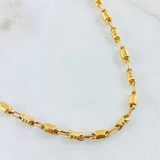 Cadena Rustica Cilindros 13.45gr / 60cm / Oro Amarillo 18K ©