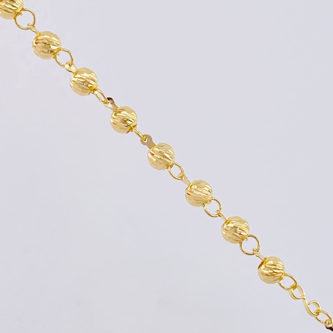 Rosario Virgen Guadalupe Diamantado 10 g / 52.5 cm / 4 mm - 5 mm Oro Amarillo 18K