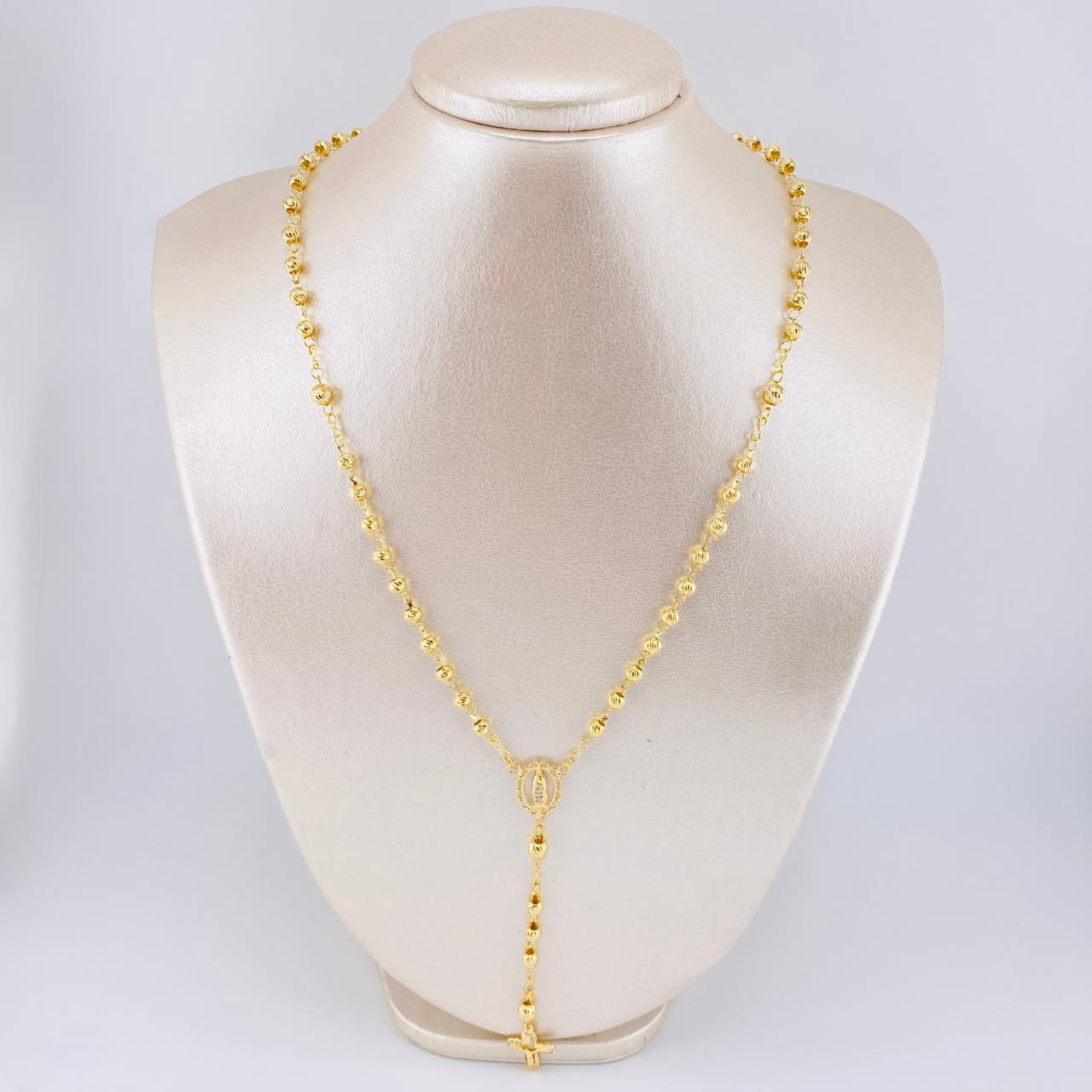 Rosario Virgen Guadalupe Diamantado 10 g / 52.5 cm / 4 mm - 5 mm Oro Amarillo 18K