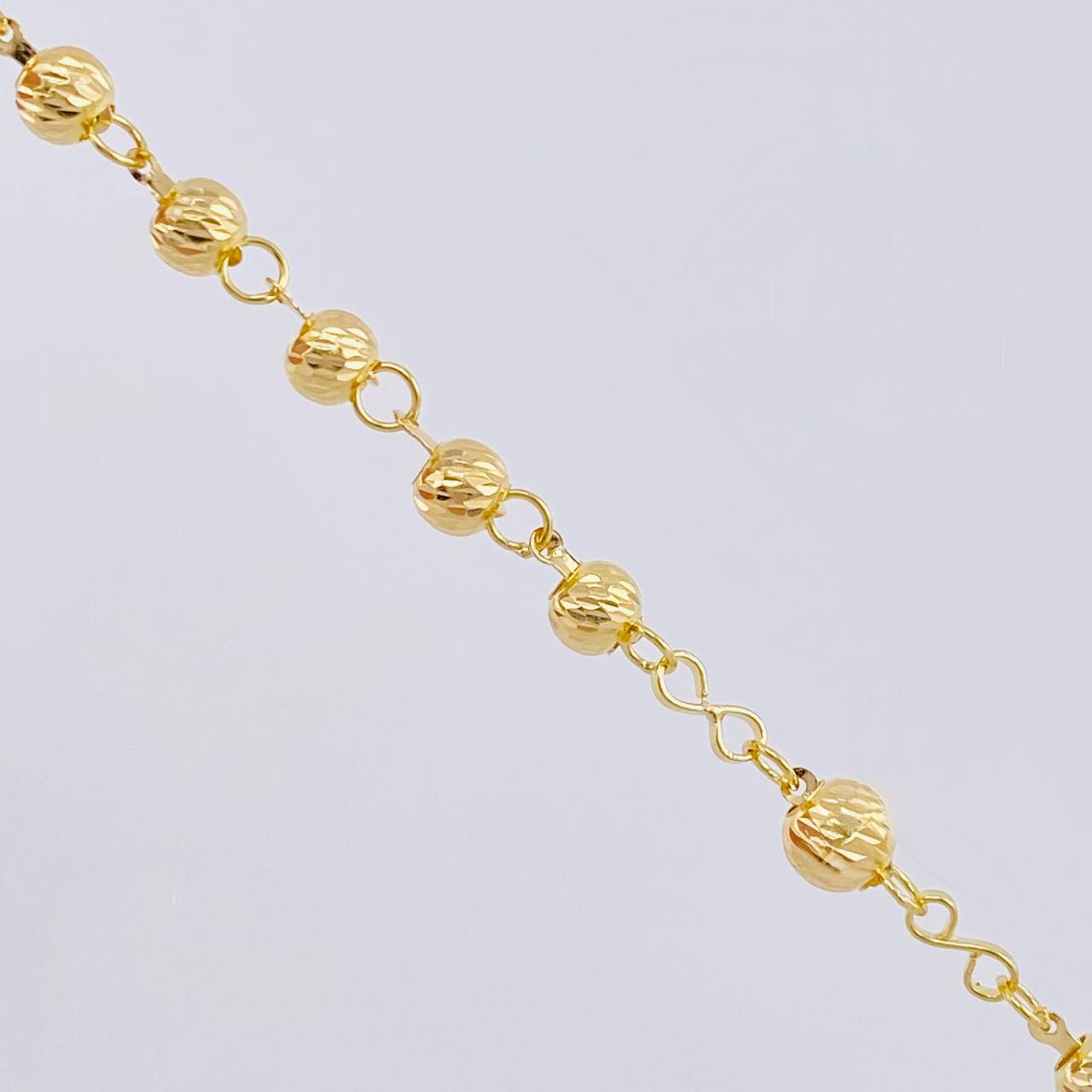 Rosario Virgen Guadalupe Diamantado 9.8 g / 50 cm / 4 mm - 5 mm Oro Amarillo 18K
