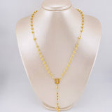 Rosario Virgen Guadalupe Corazones Diamantado 10 g / 50 cm / 4 mm - 5 mm Oro Amarillo 18K