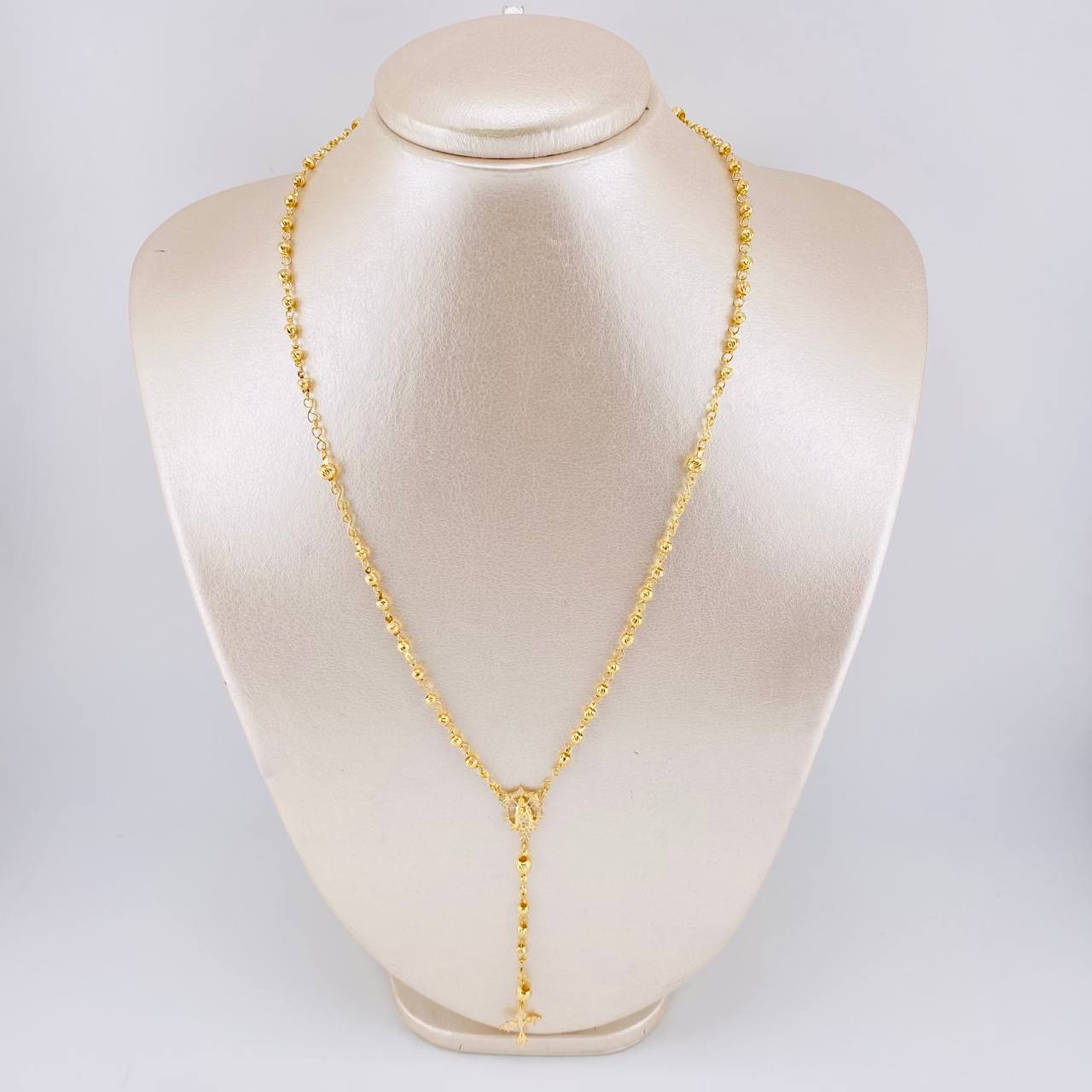 Rosario Virgen Guadalupe Diamantado 7.05 g / 50 cm / 3 mm - 4 mm Oro Amarillo 18K