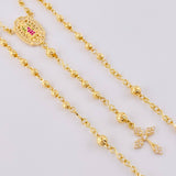 Rosario Virgen Guadalupe Diamantado 7.65 g / 47.5 cm / 3 mm - 4 mm Oro Amarillo 18K