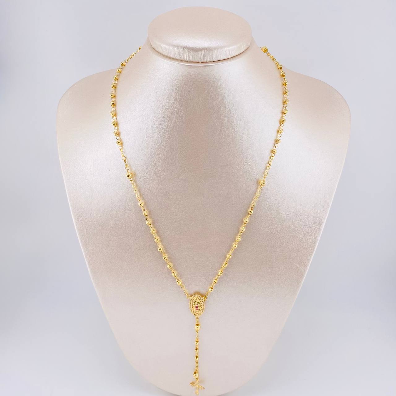 Rosario Virgen Guadalupe Diamantado 7.65 g / 47.5 cm / 3 mm - 4 mm Oro Amarillo 18K