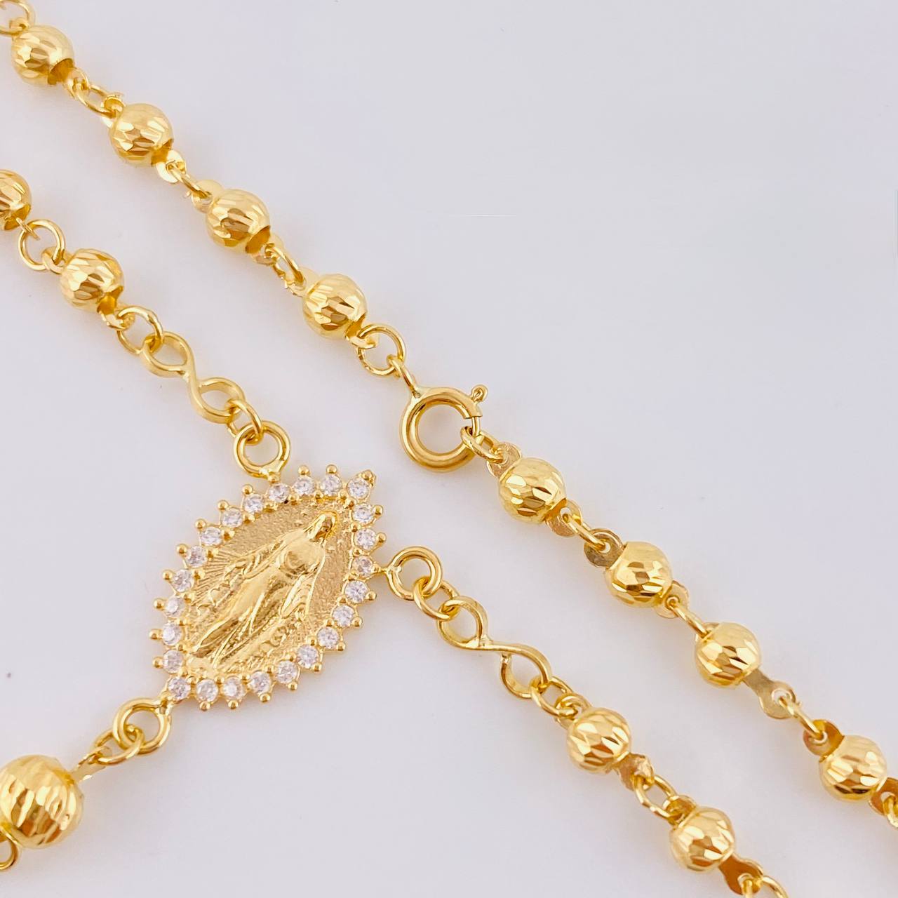 Rosario Virgen Milagrosa Diamantado 7.05 g / 47.5 cm / 3 mm - 4 mm Oro Amarillo 18K